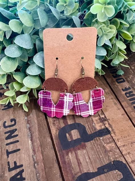 ladies flannel earrings.